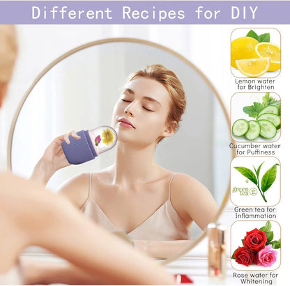 Silicone Ice Roller for Face & Eyes – Reusable Facial Cooling Roller for Puffiness, Dark Circles & Glowing Skin