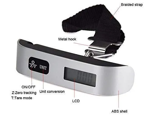 LCD Digital Luggage Scale | Portable Travel Bag Weight Checker with LCD Display