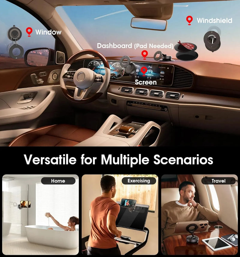 360° Vacuum Magnetic Phone Holder – Strong Suction Car Phone Mount for Hands-Free Navigation