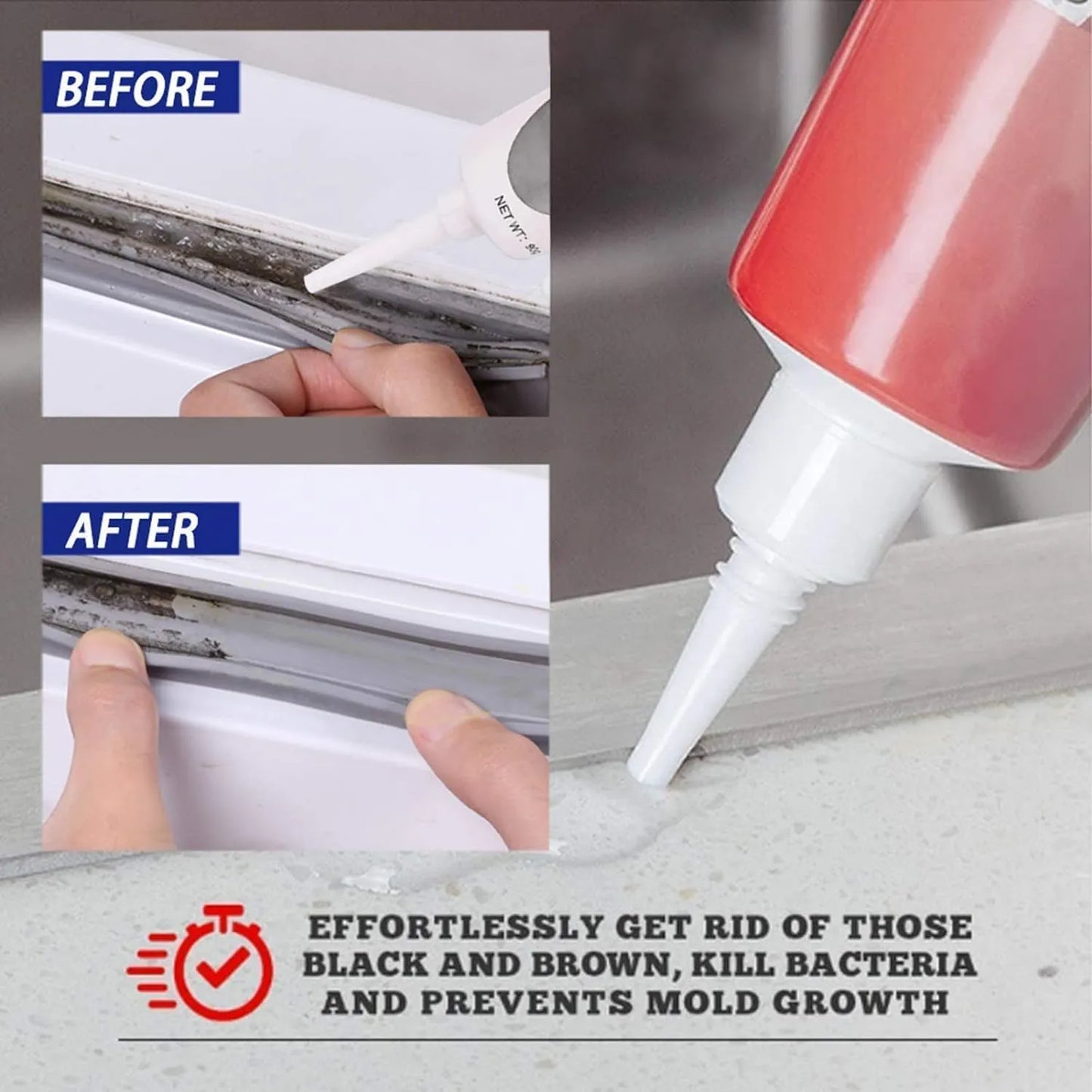 Mold Remover Gel for Wall Cleaner | Powerful Mold & Mildew Stain Remover for Wall Tiles, Grout, Sealant & Bathroom Cleaning