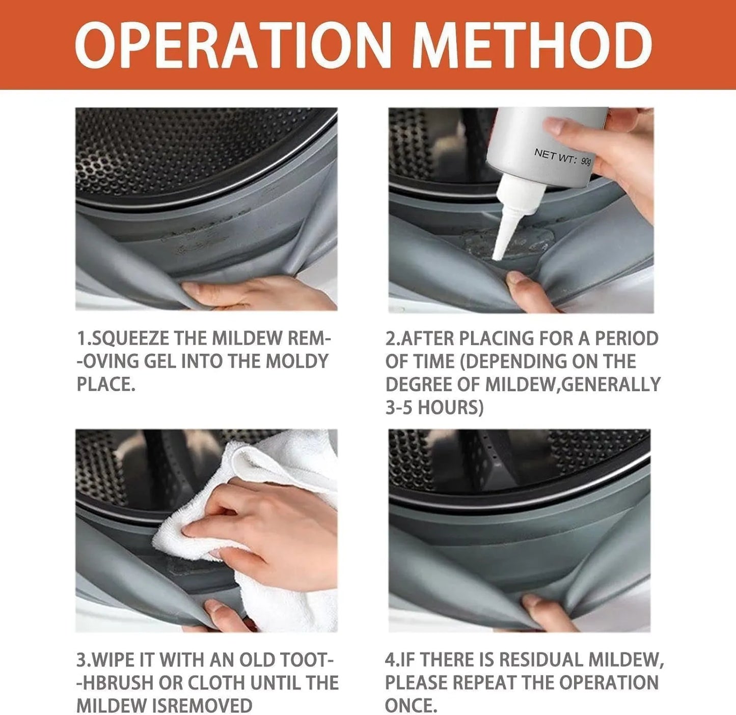 Mold Remover Gel for Wall Cleaner | Powerful Mold & Mildew Stain Remover for Wall Tiles, Grout, Sealant & Bathroom Cleaning