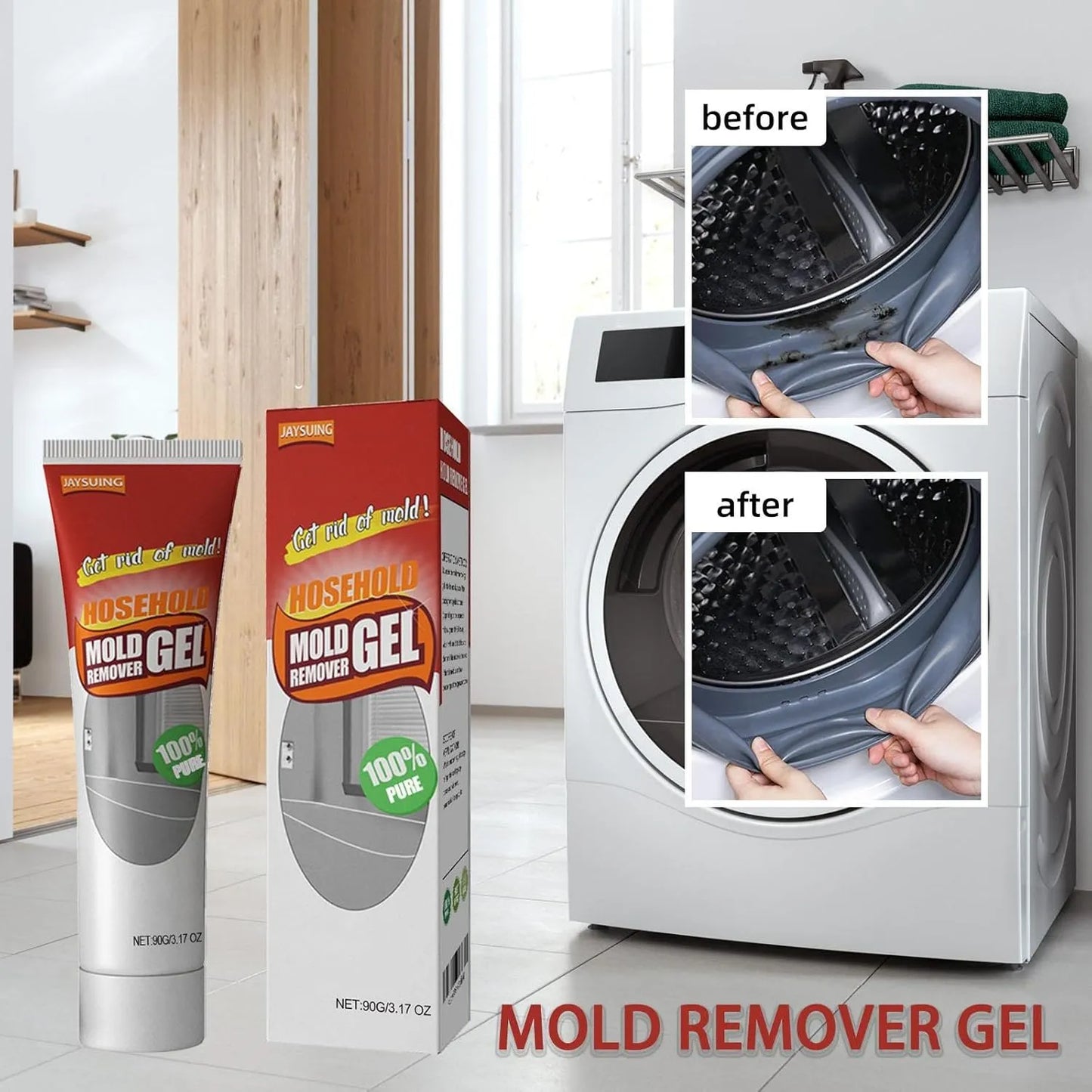 Mold Remover Gel for Wall Cleaner | Powerful Mold & Mildew Stain Remover for Wall Tiles, Grout, Sealant & Bathroom Cleaning