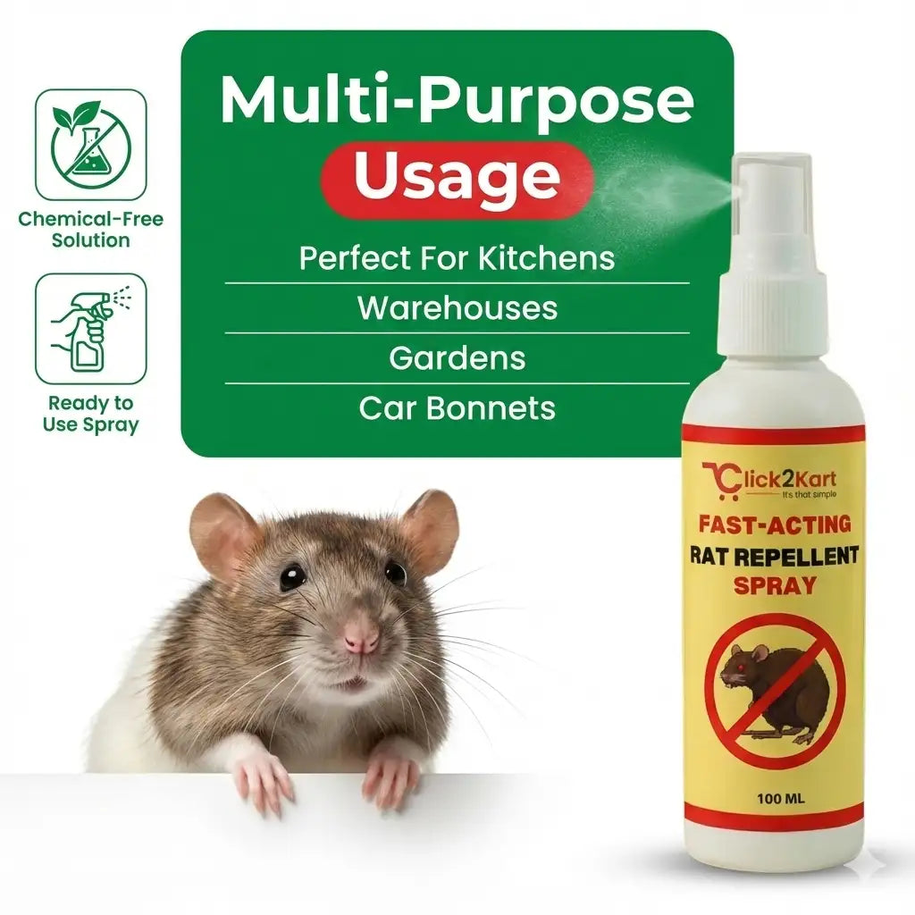 Fast-Acting Rat Repellent Spray | Herbal Rodent Control | Safe & Easy Home Protection