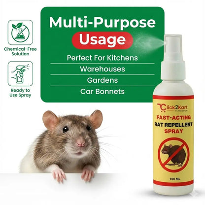 Fast-Acting Rat Repellent Spray | Herbal Rodent Control | Safe & Easy Home Protection