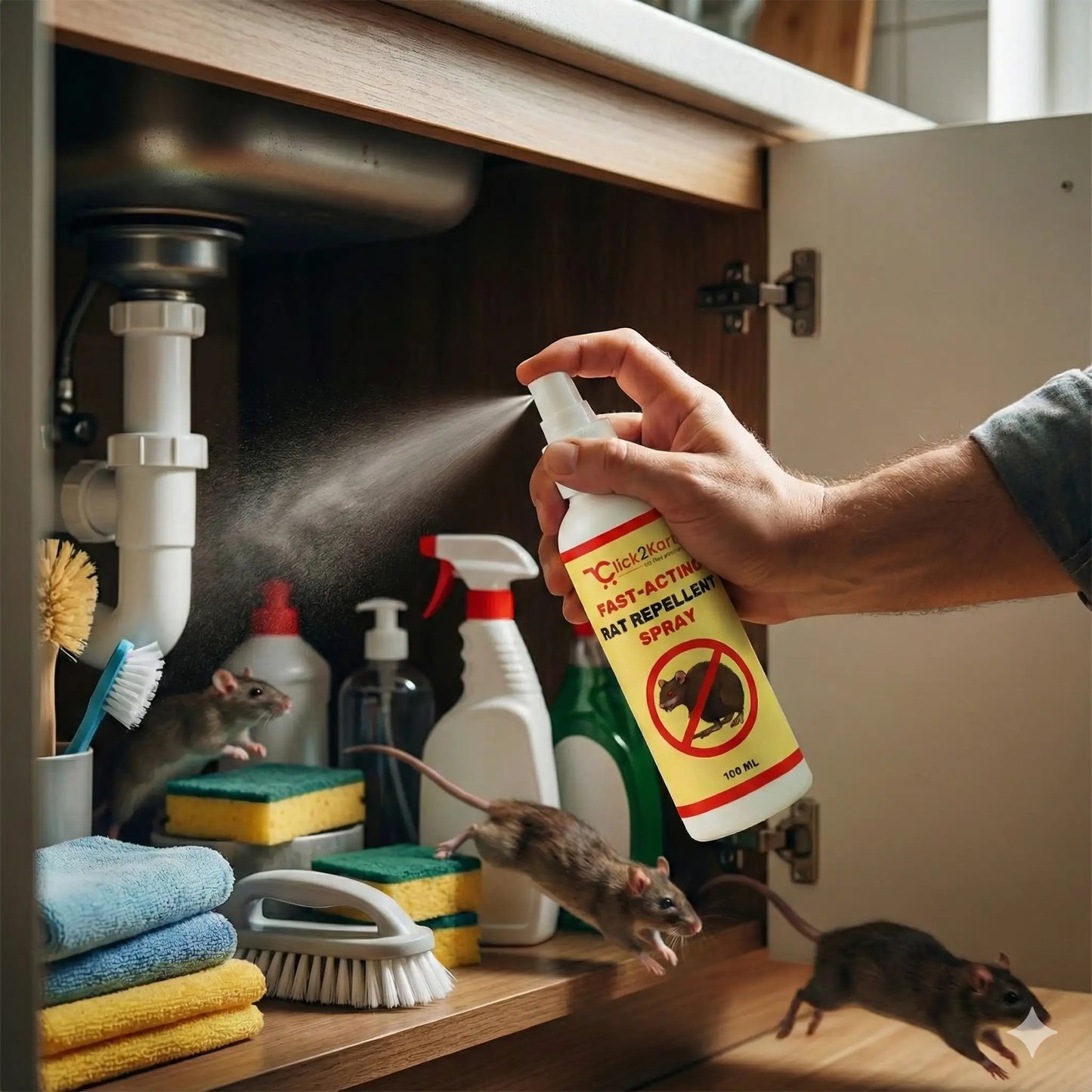 Fast-Acting Rat Repellent Spray | Herbal Rodent Control | Safe & Easy Home Protection