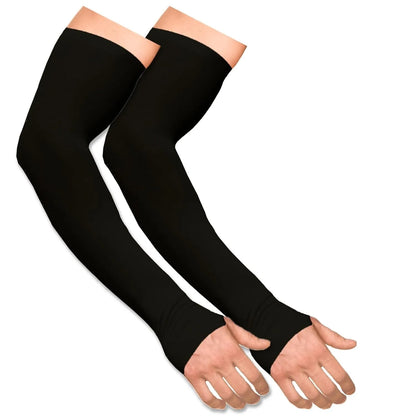 Unisex UV Protection Arm Sleeves (Fingerless) | Full Arm Sun Protection Gloves | Anti-UV, Dust-Proof