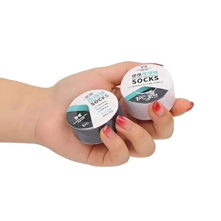 Pure Cotton Compressed Socks – Portable Travel Socks | Disposable Hygienic Socks for Men & Women