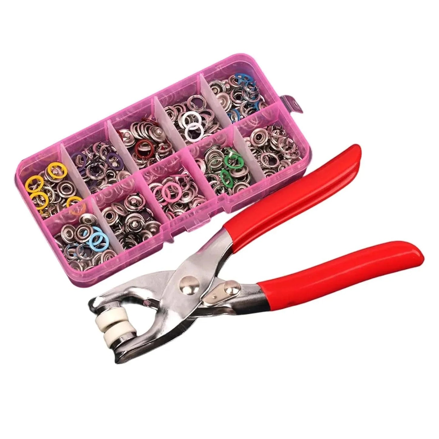 Stainless Steel Snap Fasteners Kit with Hand Press Tool | Thickened Metal Five-Claw Buckle Set for DIY Sewing, Leather Craft, Jackets & Clothing Repairs