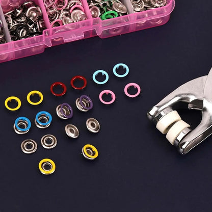 Stainless Steel Snap Fasteners Kit with Hand Press Tool | Thickened Metal Five-Claw Buckle Set for DIY Sewing, Leather Craft, Jackets & Clothing Repairs
