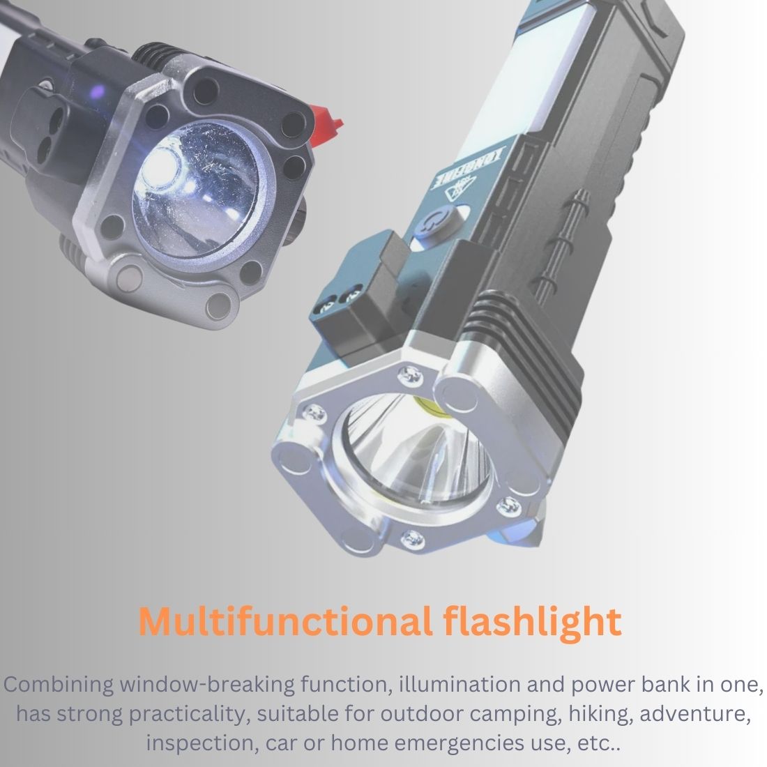 Portable Rechargeable Torch with Powerbank