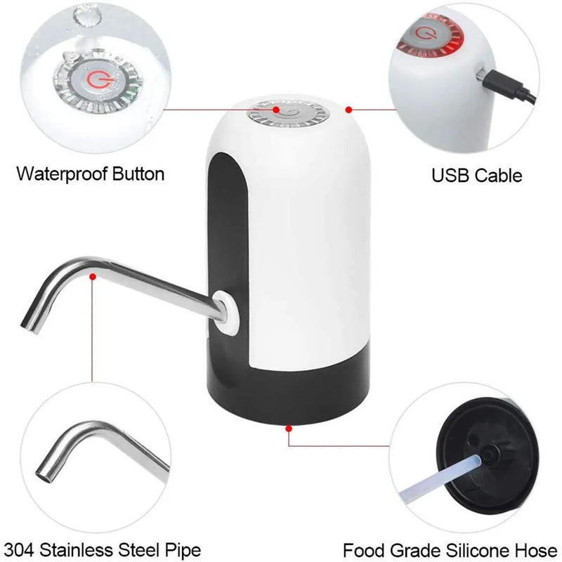 Automatic Water Dispenser Pump for 20L Gallon Bottle – USB Rechargeable One Touch Drinking Water Pump