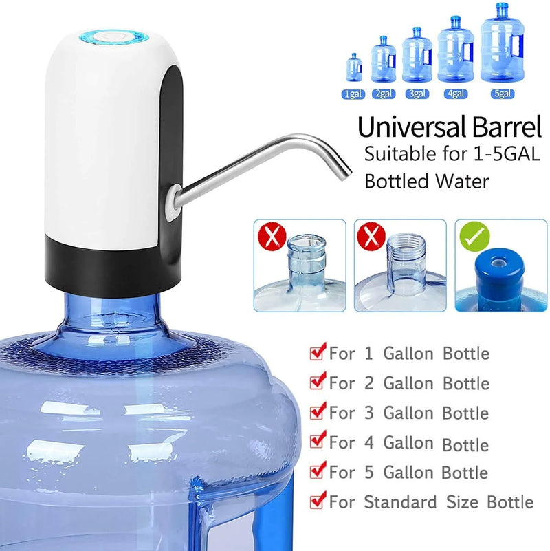 Automatic Water Dispenser Pump for 20L Gallon Bottle – USB Rechargeable One Touch Drinking Water Pump