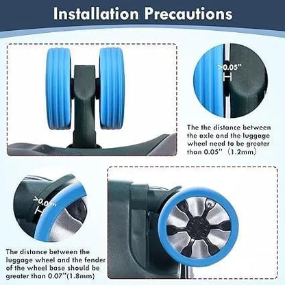 Luggage Wheel Protective Covers (Set of 8) | Silicone Suitcase Wheel Covers | Noise Reduction, Anti-Wear