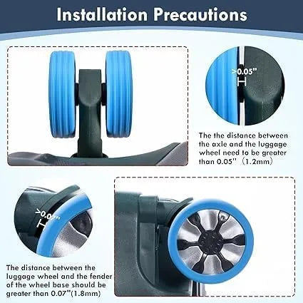 Luggage Wheel Protective Covers (Set of 8) | Silicone Suitcase Wheel Covers | Noise Reduction, Anti-Wear