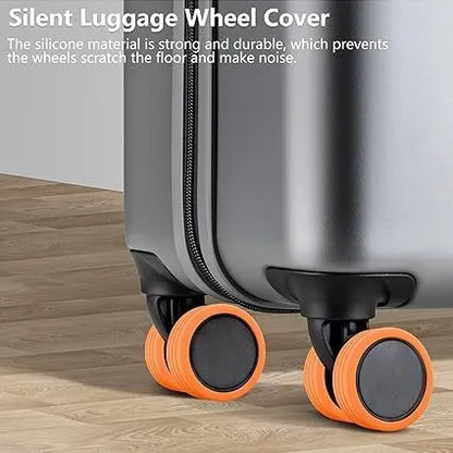 Luggage Wheel Protective Covers (Set of 8) | Silicone Suitcase Wheel Covers | Noise Reduction, Anti-Wear